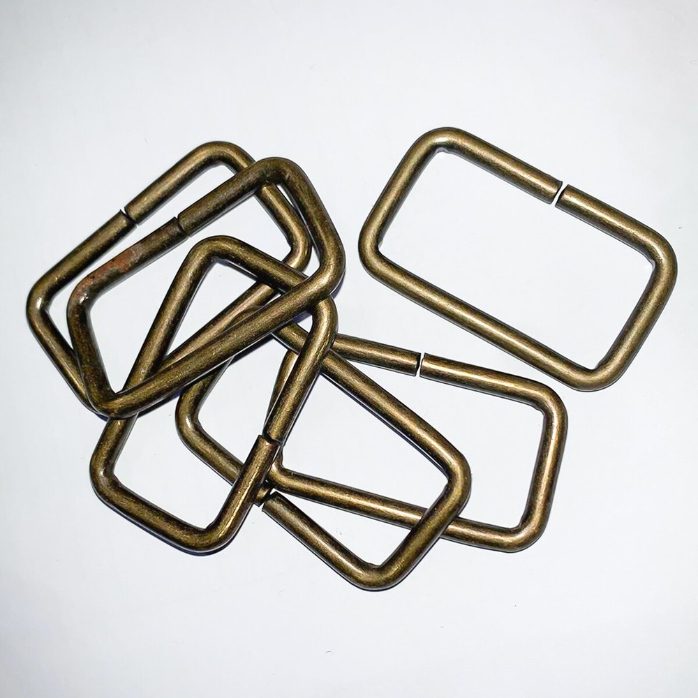 20PCS Gold Rectangular Ring Belt Bag Accessories - FB03-20PC GOLD