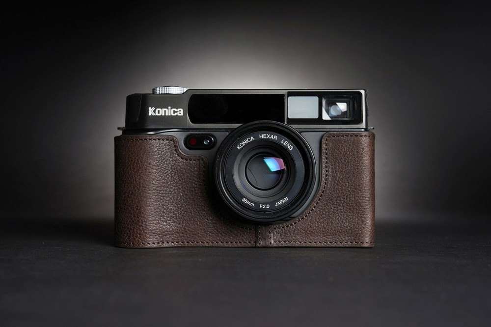Genuine Real Leather Half Camera Case Bag Cover for Konica Hexar AF