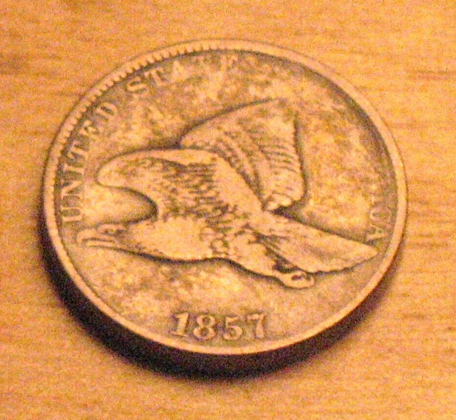 US 1857 Flying Eagle Cent Circulated Not Cleaned