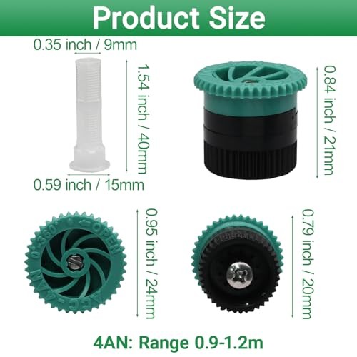 Variable Arc Nozzle, 10 Pcs Adjustable Sprinkler Heads Replacement with 4 Van