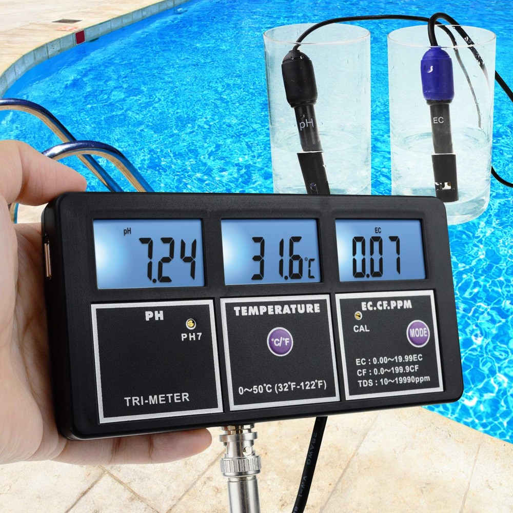5-in-1 Water Quality Multi-Parameter PH EC CF TDS (ppm) Temperature Test Mete...