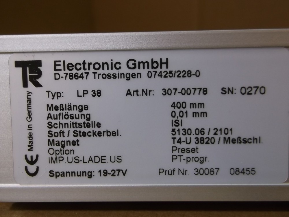 TR Electronic LP38/400, LP 38 /400, 307-00778 Linear encoder (LINJEL0024)