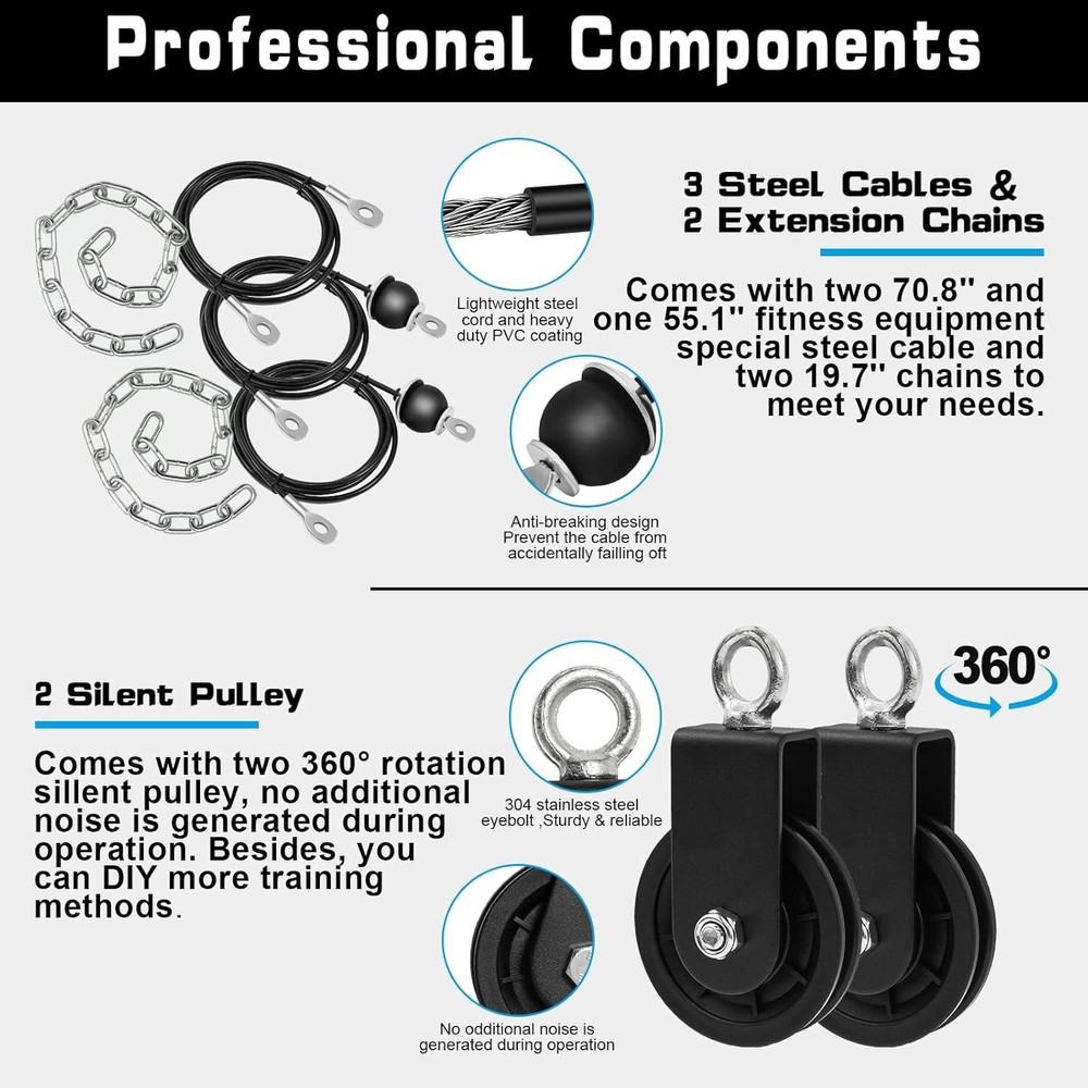 Weight Cable Pulley System Gym Cable Pulley Attachments for LAT Pull Down