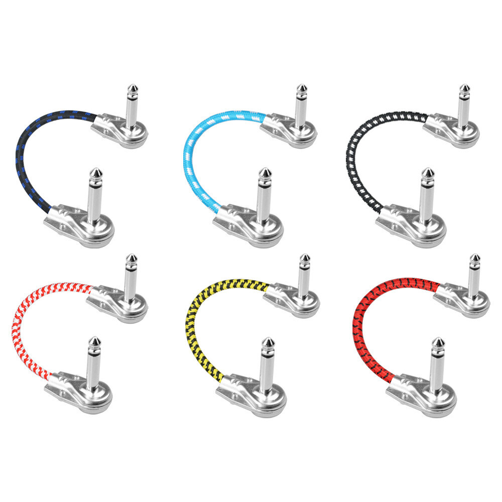 AZOR 6pcs Connector Cable Pedal Line 15cm Patch Cables For Guitar Pedal Weave