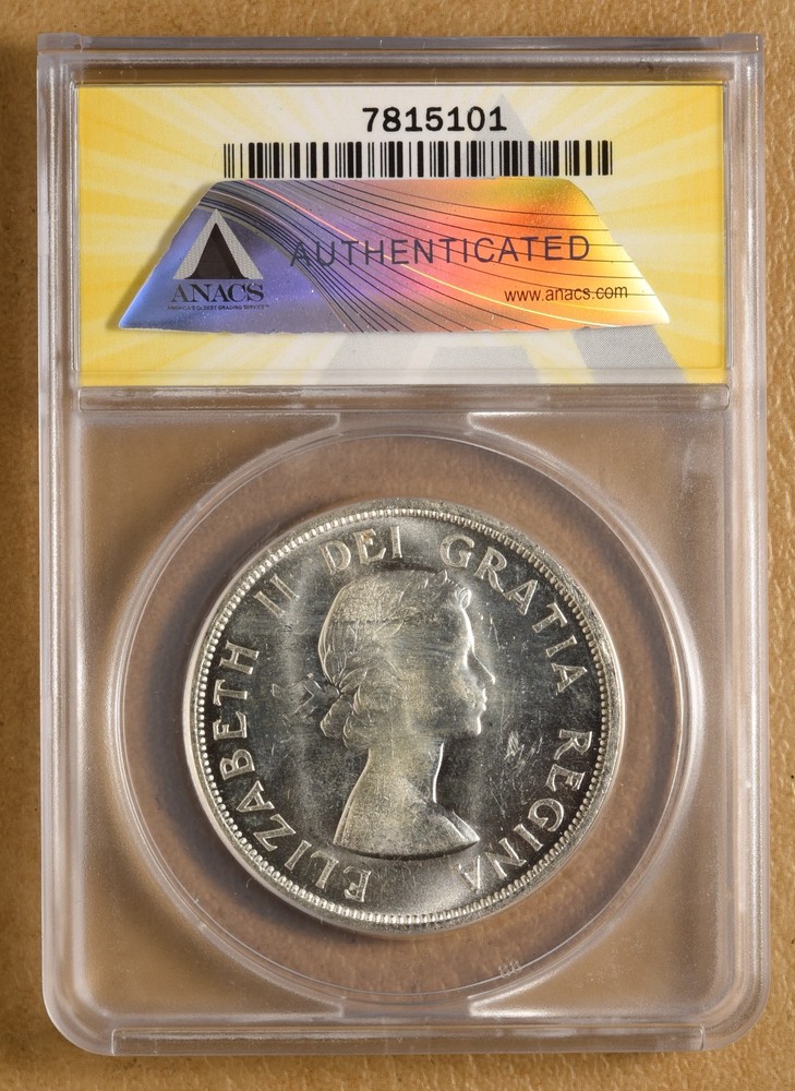 1958 Canada Silver Dollar ANACS MS64