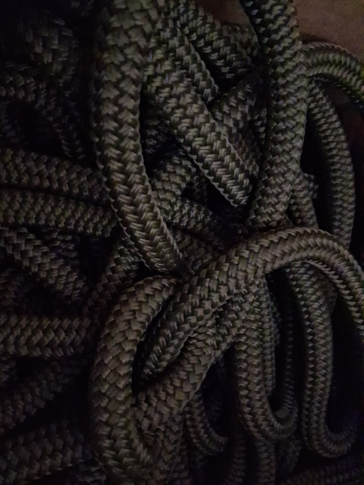 9/16 x 100 ft. Double Braid-Yacht Braid Polyester Rope. Olive Drab.