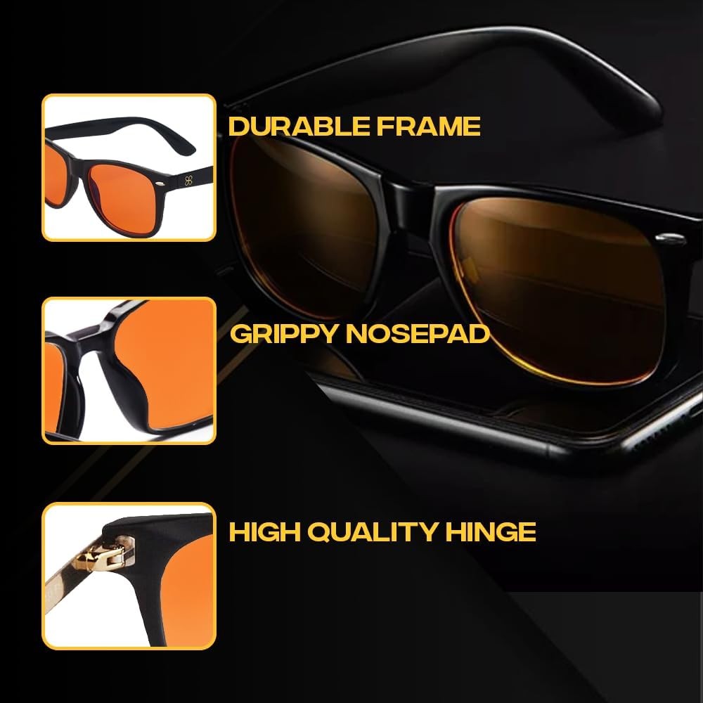 Prosper™ Amber Blue Light Blocking Glasses - For Computer,...