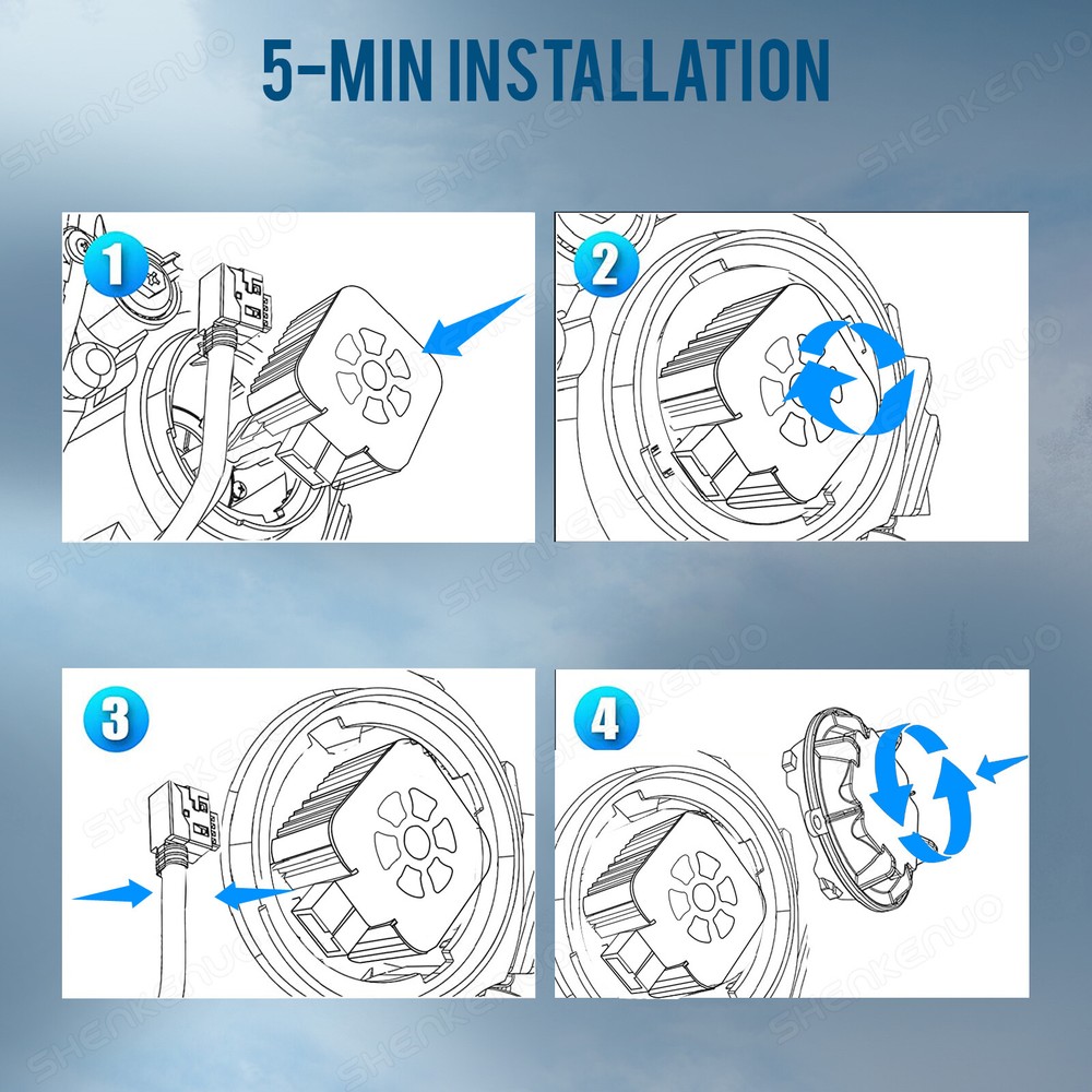 D1S D2S D3S D4S D5S LED Headlight Light Bulb Lamp Conversion Kit 6000K White 2PC