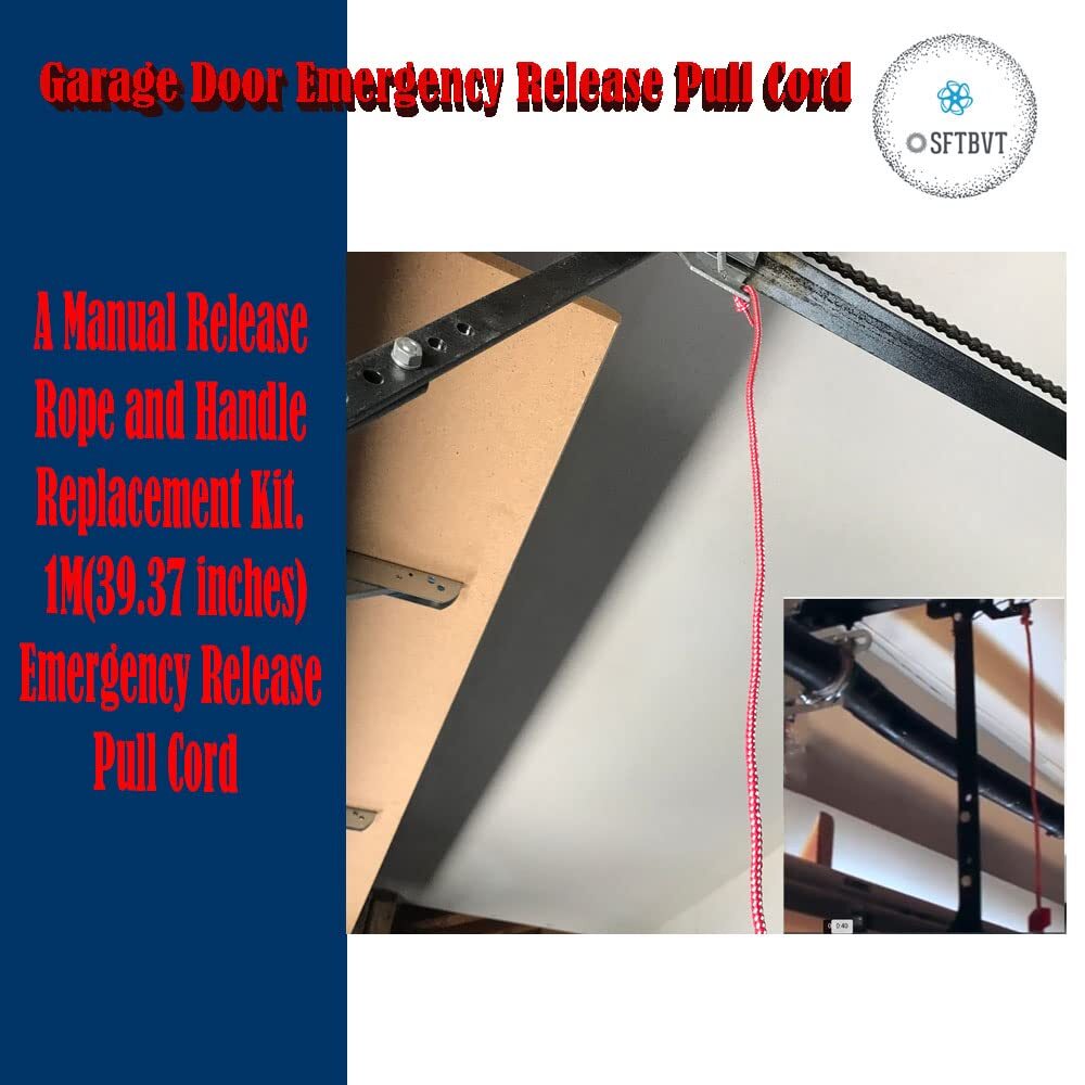 Garage Door Emergency Release Pull Cord with Handle Garage Opener Rope Puller
