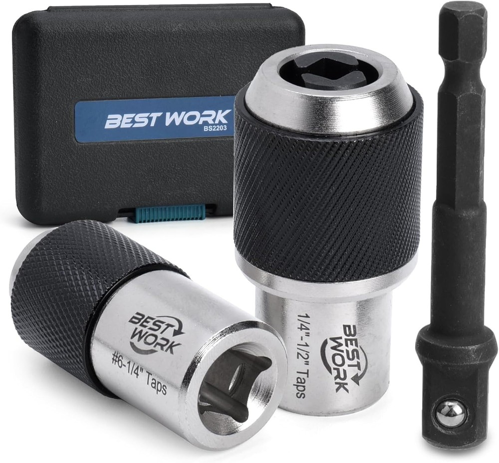 3-Pcs Adjustable Tap Socket Set 3/8" Drive Tap Handle Holder for Reamers &