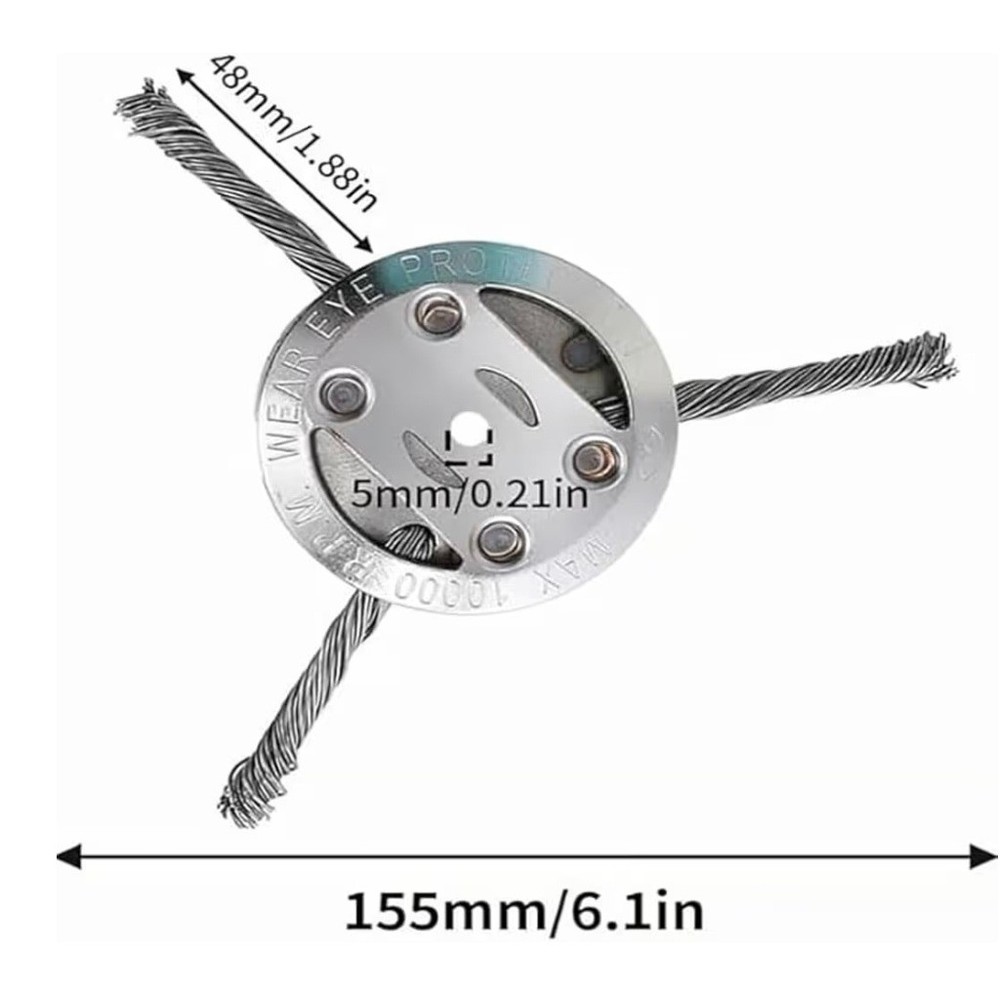 2pc Steel Wire Grass Trimmer Head 6 Inch String Trimmer Head Weed Eater Tool