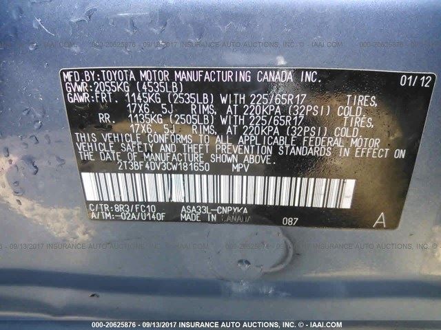 RAV 4 2012 Keys/Latches/Locks 736124
