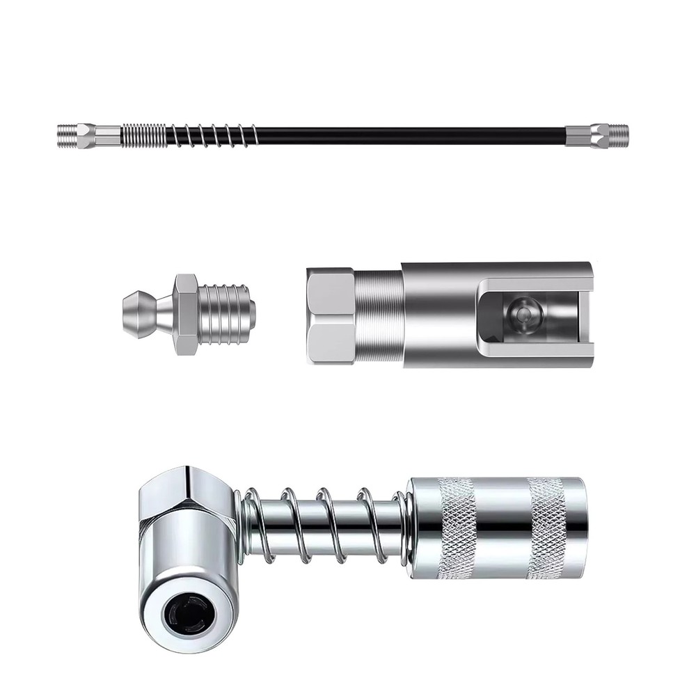 Right-Angle 90-Degree Push-on Grease Coupler With 1/8 Inch NPT Threads
