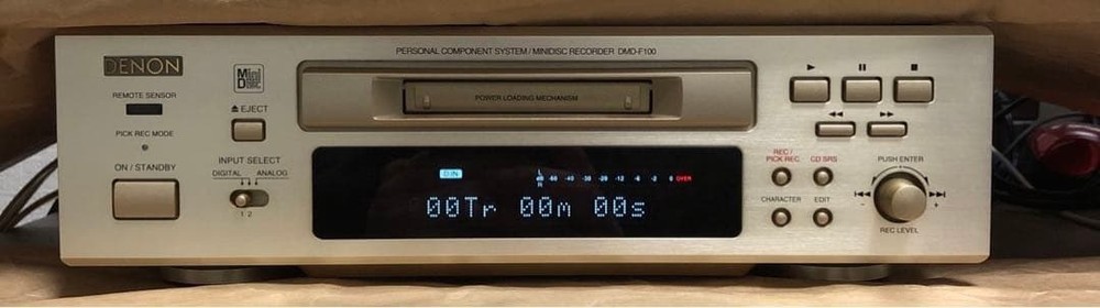 [As Is]Denon DMD-F100 MD Deck with Remote Control 100V