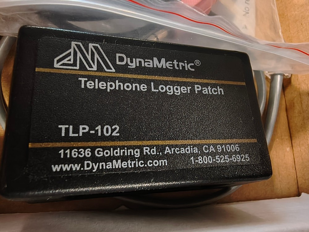 DYNAMETRIC TLP-102 TELEPHONE LOGGER PATCH NEW
