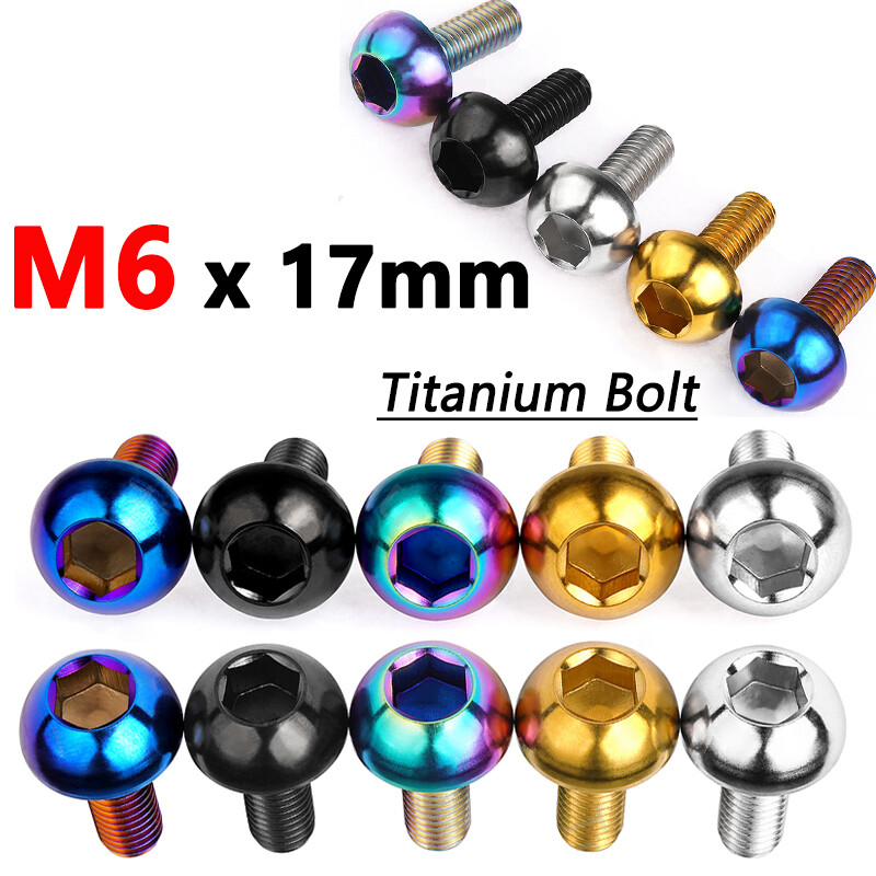 Titanium Bolt M6x17mm Button Hex Head Scerw Motorcycle Disc Conversion Screws