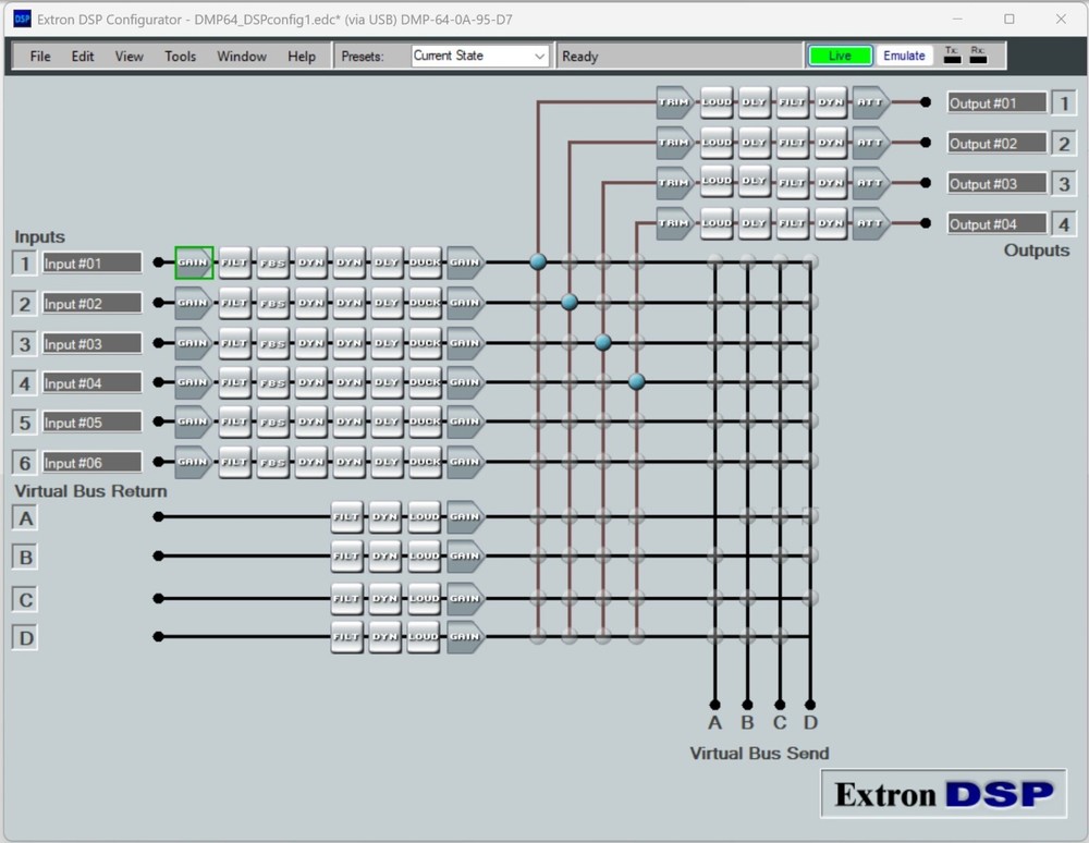 Extron DMP 64 with Power Supply and Connectors Tested