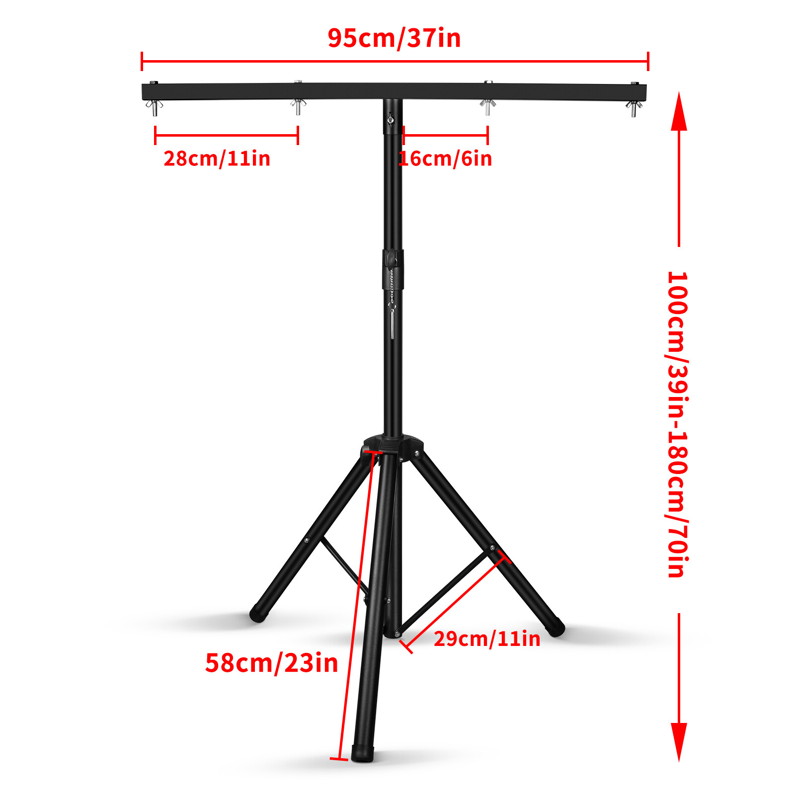 Pro Audio Universal Par Can Light Tripod Stand & T Bar Show DJ Disco Light Stand
