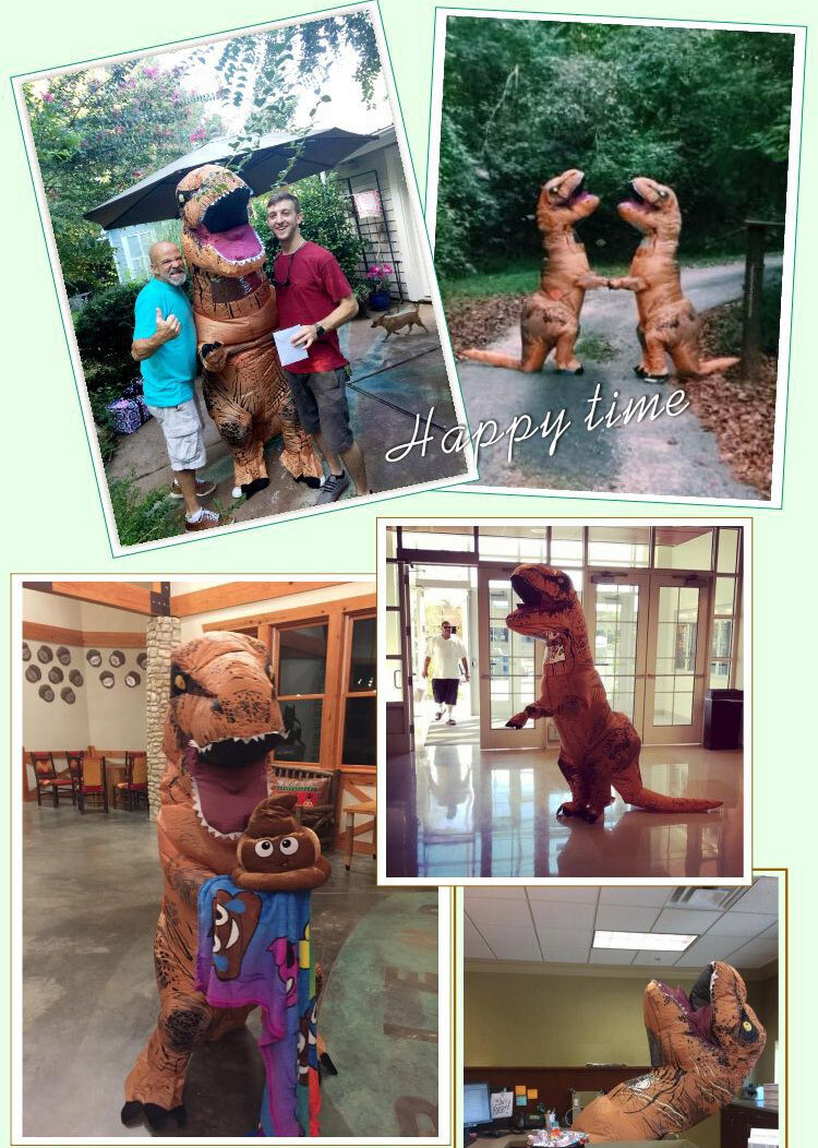 T-REX Dinosaur Inflatable Costume Adult Suit Outfit For Halloween Cosplay Party