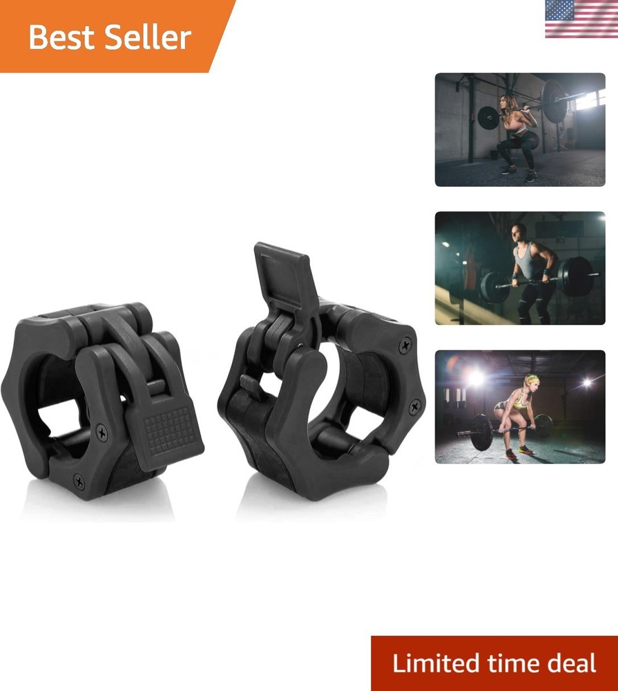 Sleek Black Barbell Collars - Quick Locking System for Ultimate Training Ease
