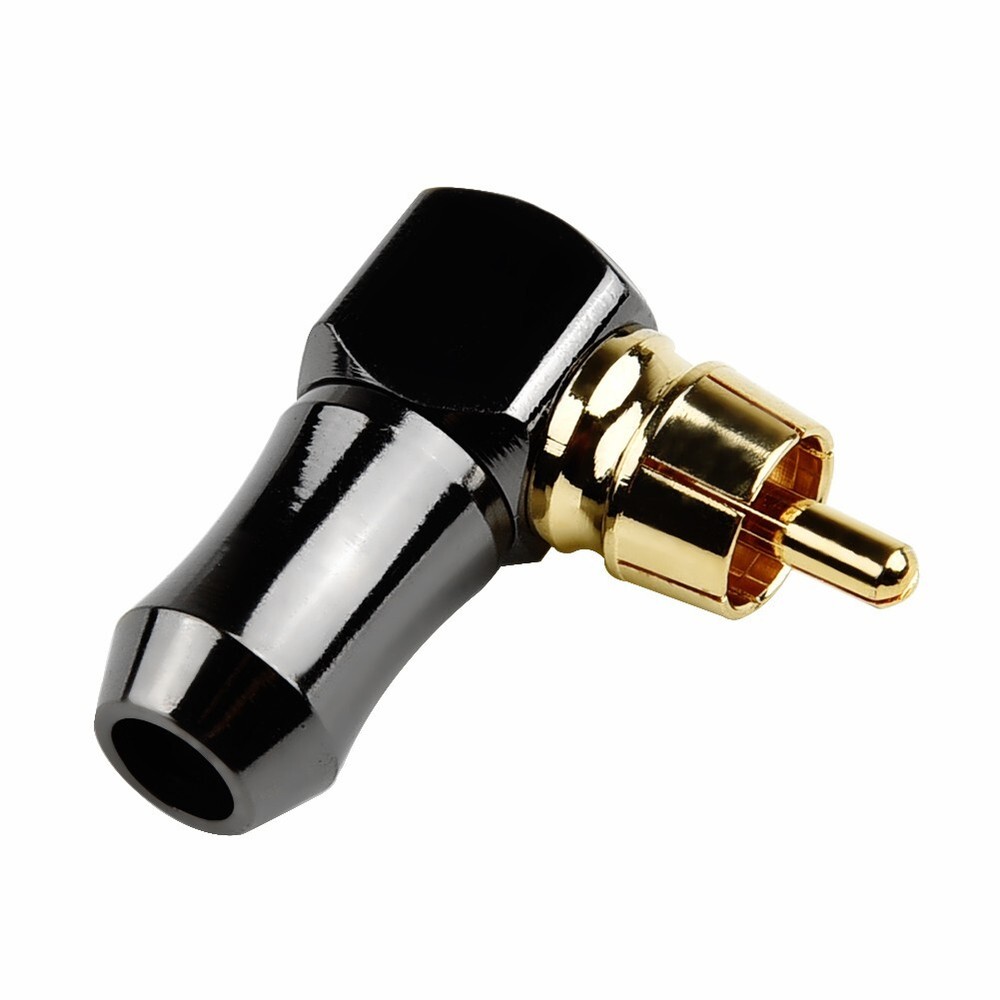 4pcs Right Angled Gold Plated RCA Plug HIFI Audio Phono Cable RCA Connector