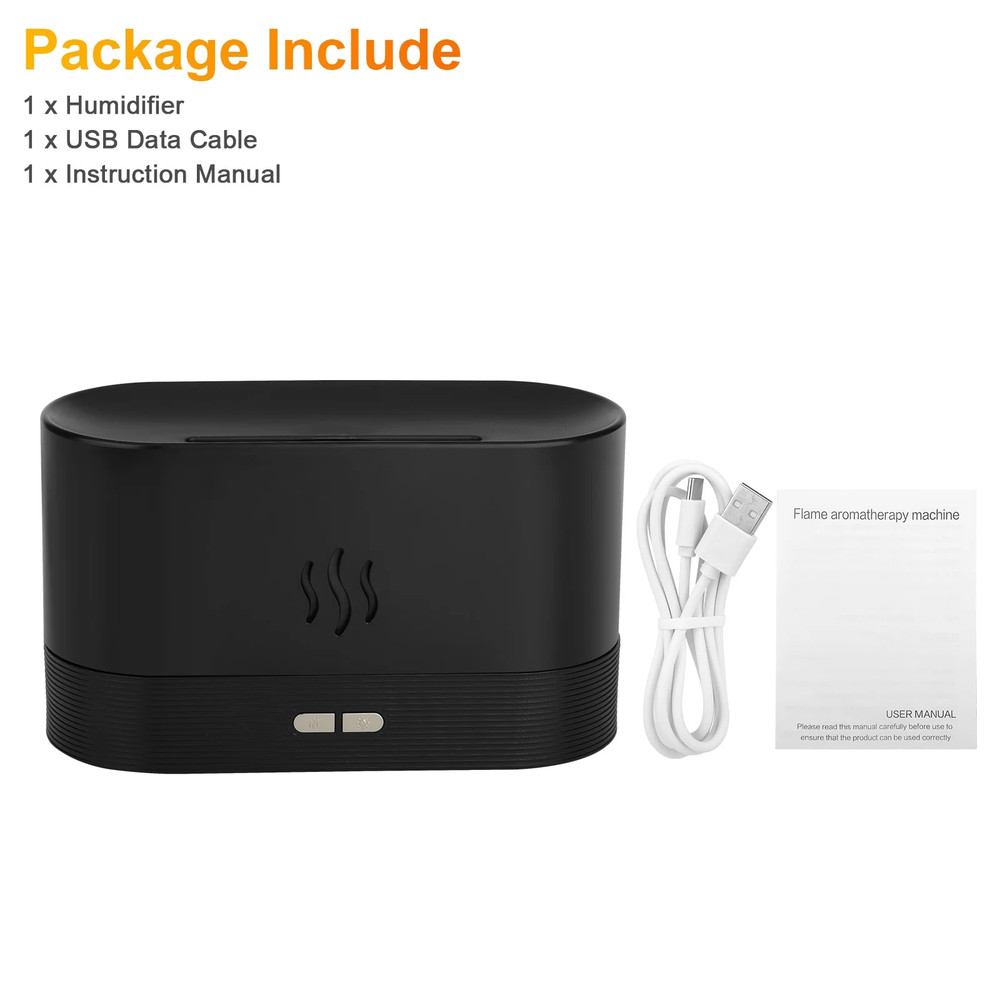 180Ml Air Diffuse Essential Oil Humidifier, Aroma Mist Diffuser with Fire 7 Col