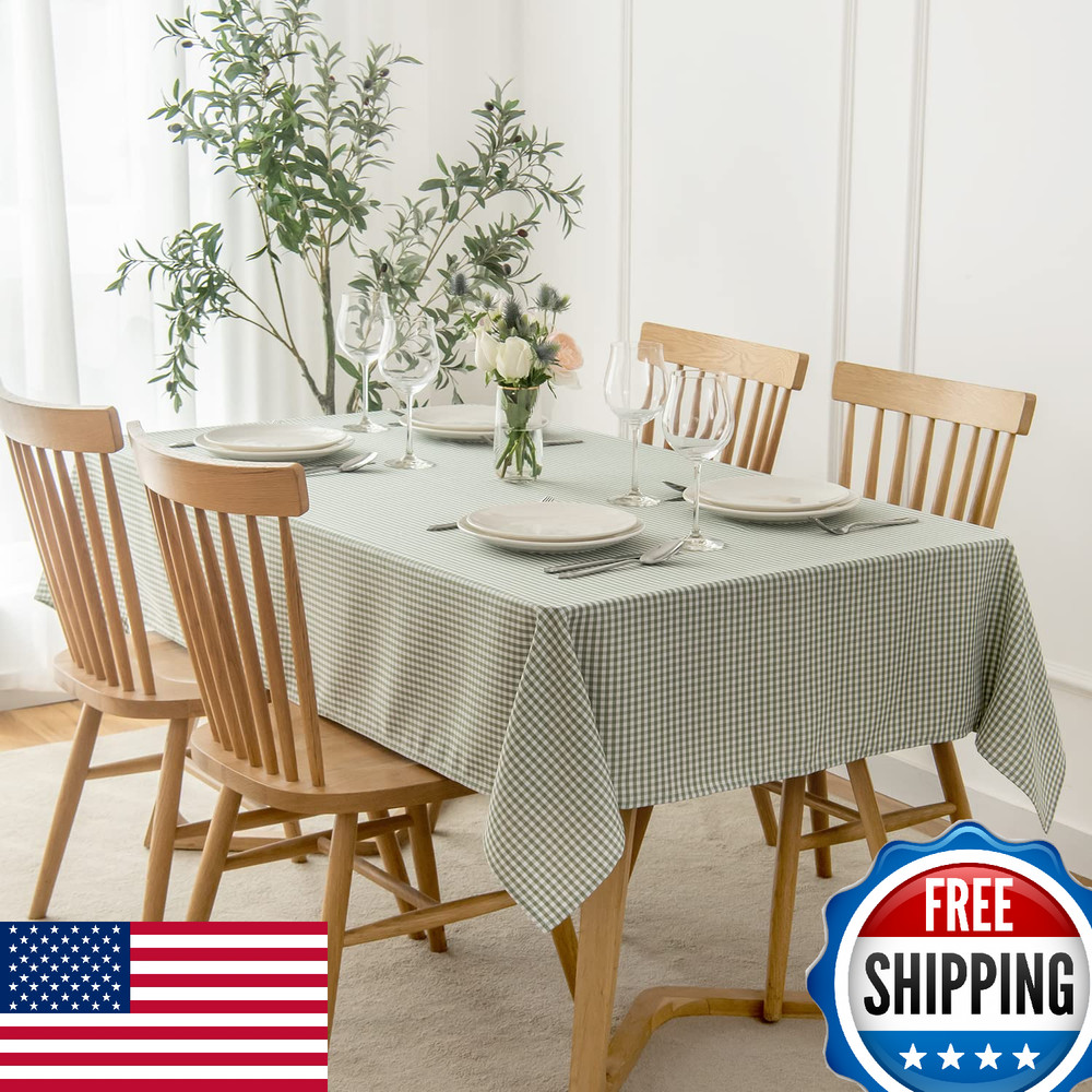 Maxmill Rectangle Checkered Tablecloth 52x70 Waterproof Spillproof Wrinkle Resis