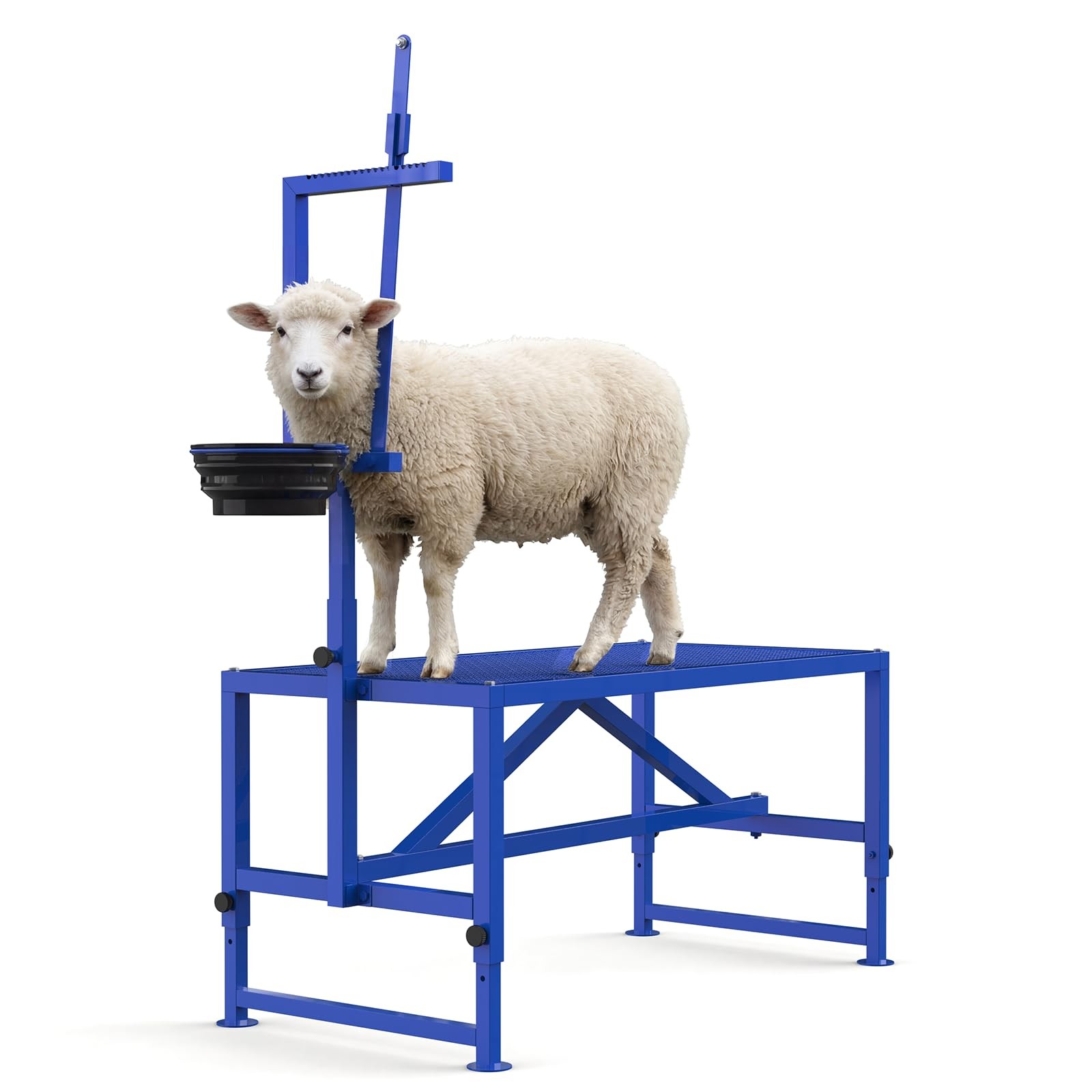 47" 600LBS Livestock Table Goat Stand w/Feed Bin for Grooming,Shearing,Milking