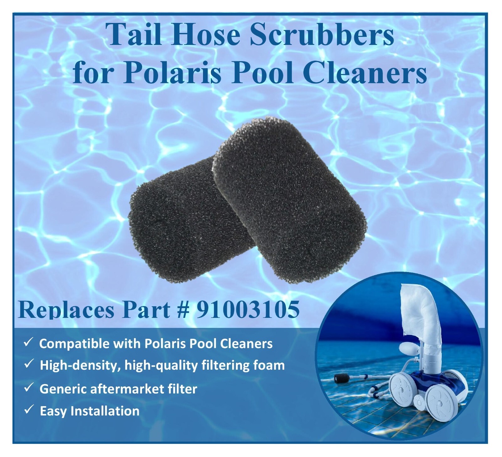 Pool Cleaner Sweep Tail Scrubber fits Polaris 180 280 360 380 9-100-3105 12-Pack
