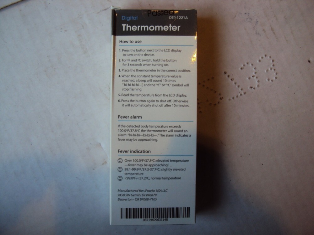 iProven Digital Thermometer DTR-1221A