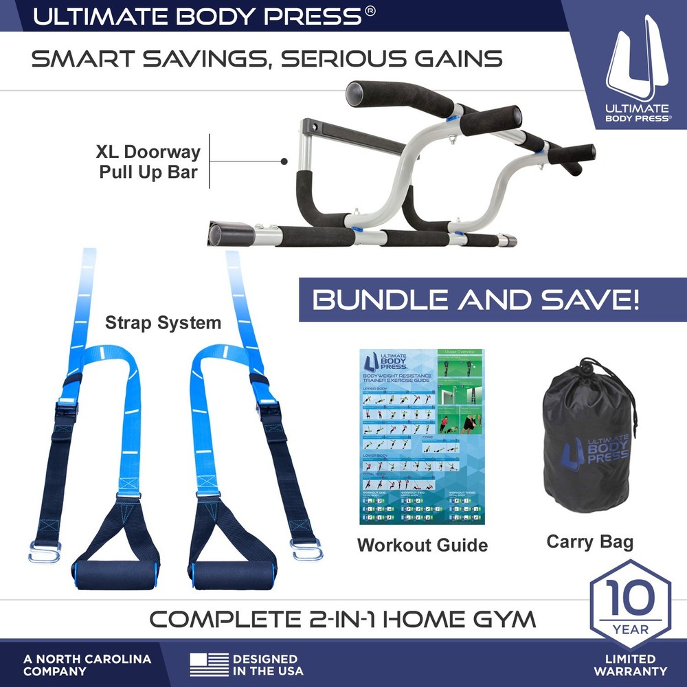 XL Doorway Pull Up Bar and Strap System