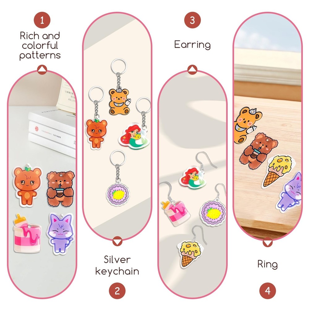 25PCS Shrinky Dink Sheets,Shrink Plastic Sheets for Crafts,Shrinky Plastic fo...