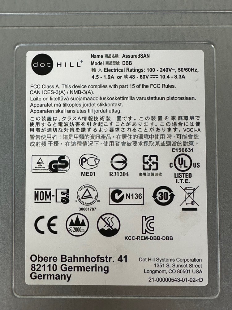 Quantum 24-bay SAS disk array w/ Dual Dot Hill 1-04920-01