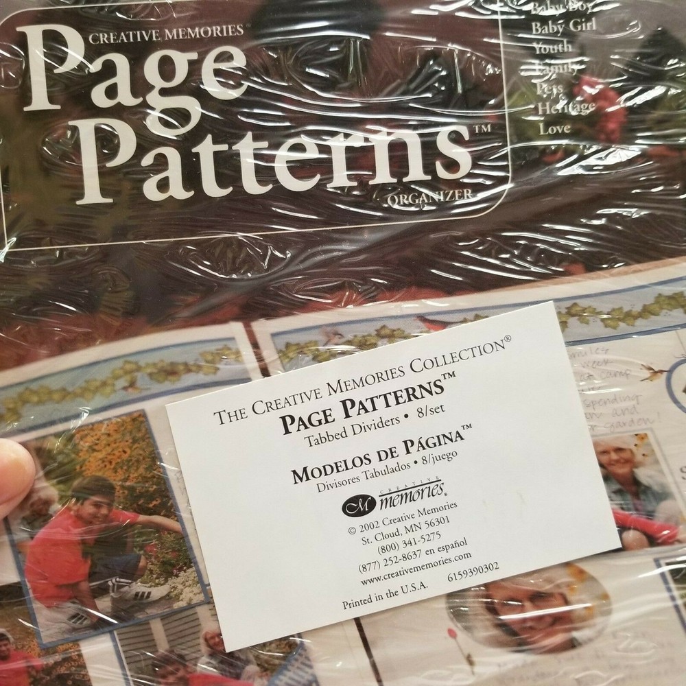 Creativ Memories PAGE PATTERNS AND TABBED DIVIDERS.