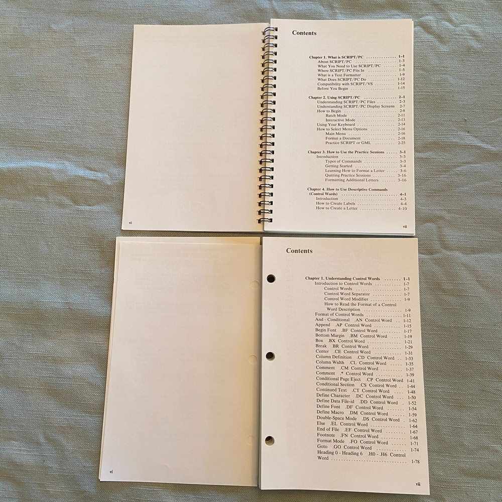 IBM Software Script/PC Book 1 2 3 1st Edition 1984 How To Quick Reference Manual