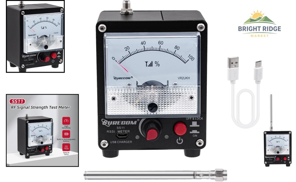 Handheld RF Signal Meter with High Sensitivity and Adjustable Pointer Amplitude