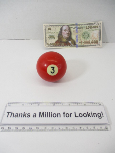 Pool Ball # 3 Solid Red 2-1/4" Diameter Single Ball 2.242" Round 3 Billiards EC