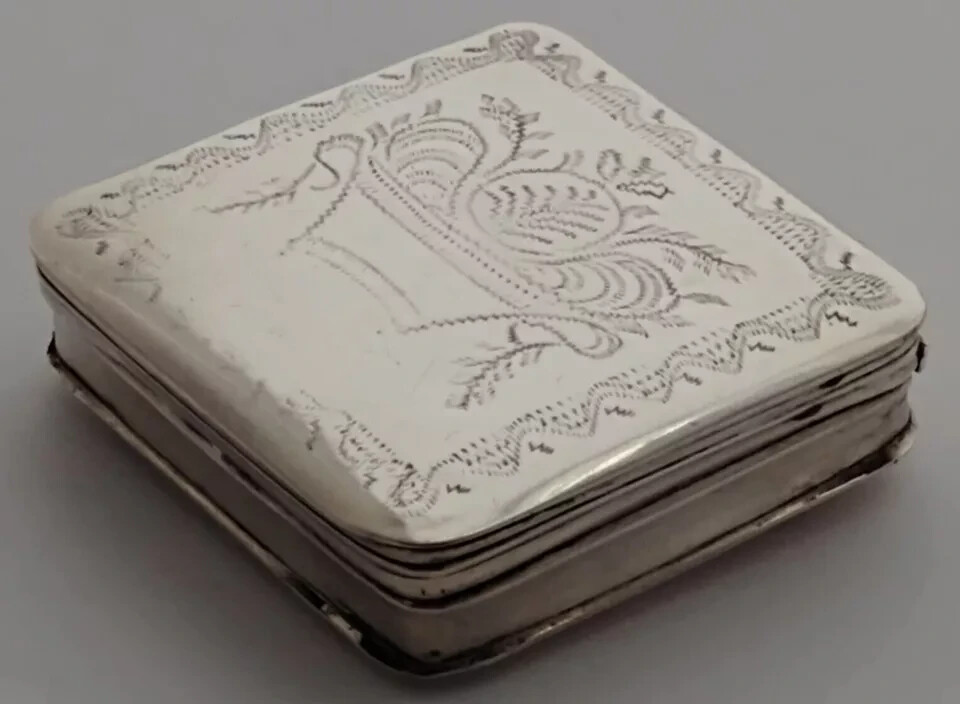 Antique Dutch Solid Silver Peppermint Bo