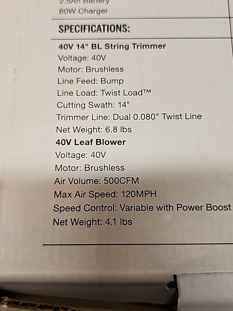 SKIL 40V Brushless 14" String Trimmer & Leaf Blower Combo Kit (TOOL ONLY)