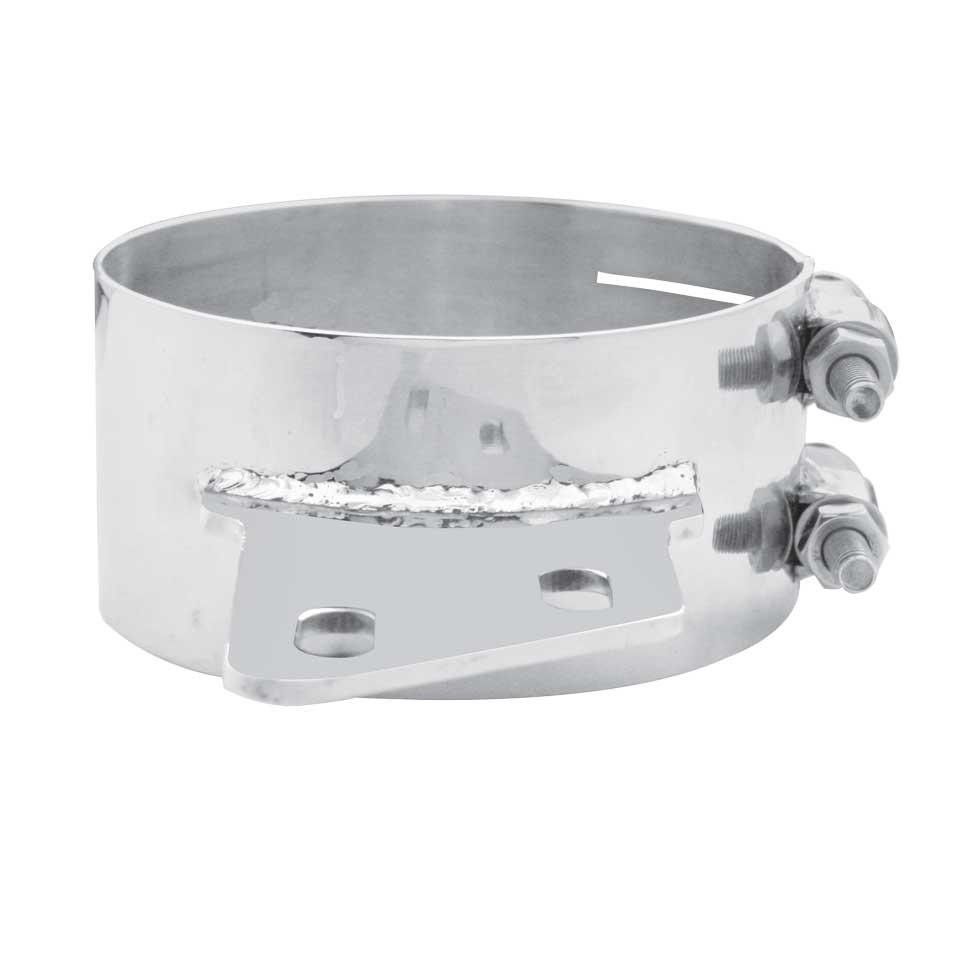 7" Stainless Steel Butt Joint Exhaust Clamp Angled Bracket