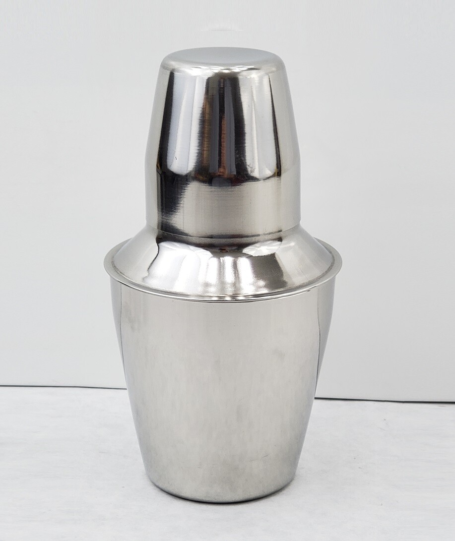 4 Piece Cheater Tin BAR COCKTAIL SHAKER & JIGGER Stainless Steel Mini Mixing Set