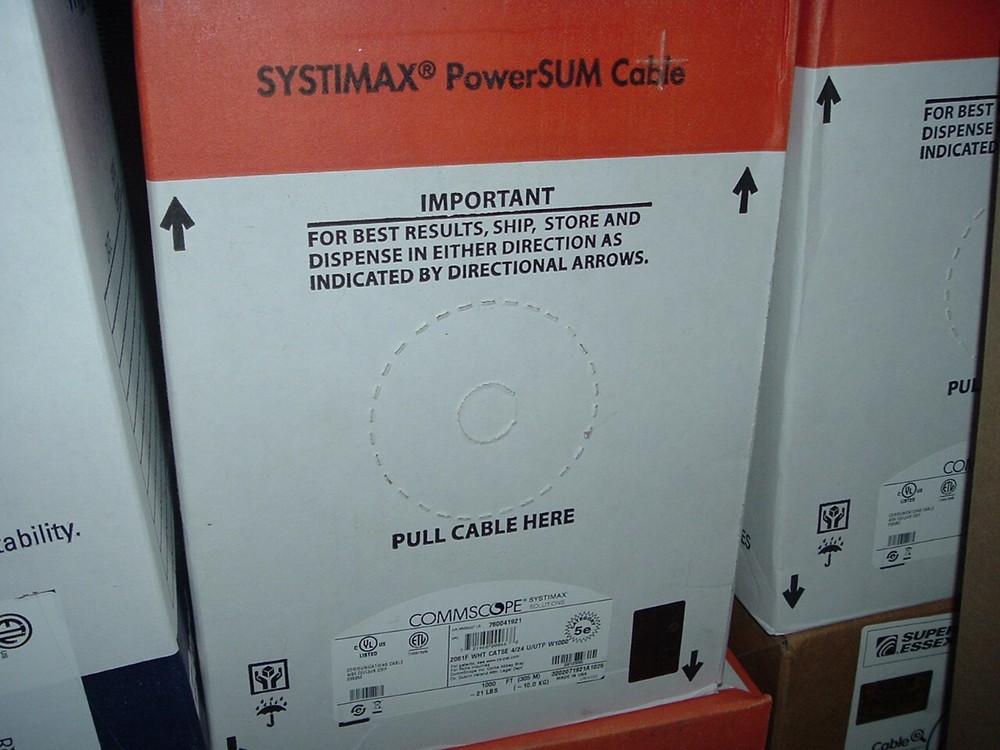 Commscope Systimax PowerSUM Cat5e Plenum 1000’ White