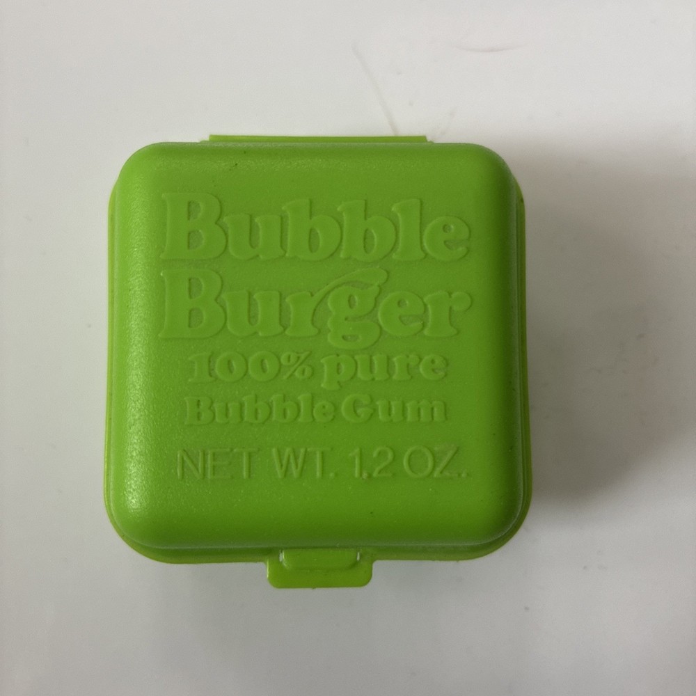 Vintage BUBBLE BURGER Fleer Bubble Gum green Container