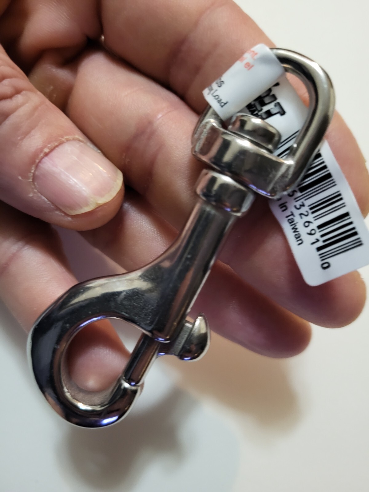 3 3/8" Stainless-steel snap hook with 1/2" Eye. reins, strap repair, lunge line