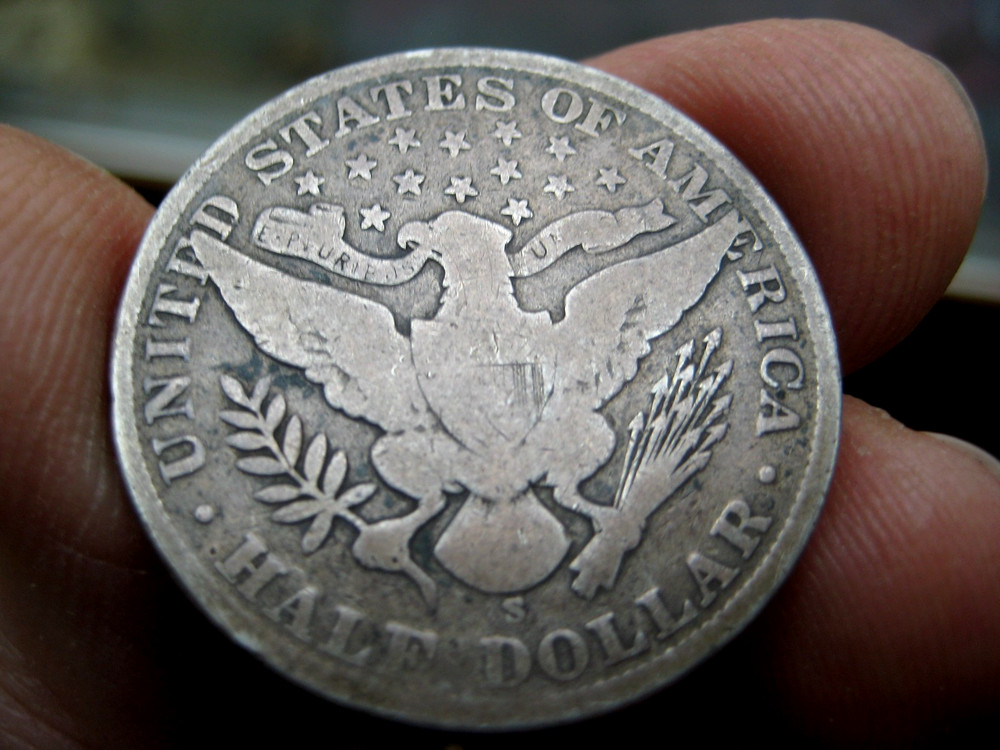 Nice ~ 1906-S BARBER Silver HALF DOLLAR ~ VG
