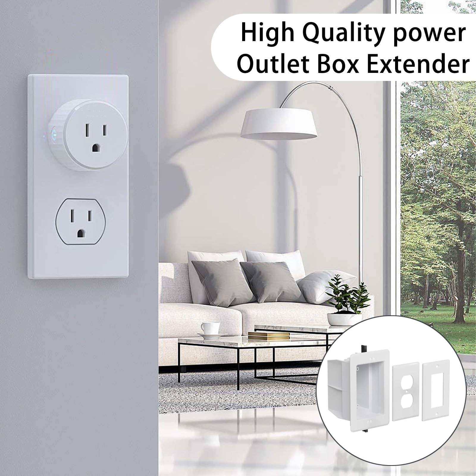 6 Pcs BE1-2 Electrical Outlet Box Extenders, Extender, 1 White