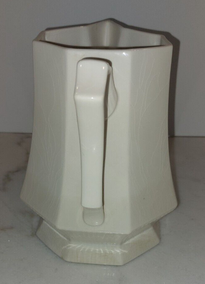 Vintage Octagonal Independence Ironstone Interpace White Pitcher Japan