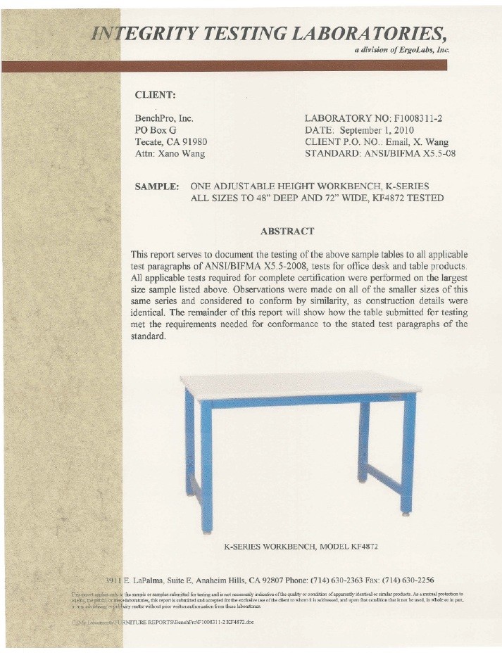 BenchPro K Solid Maple 24"D x 72"W Production Table Industrial Workbenches