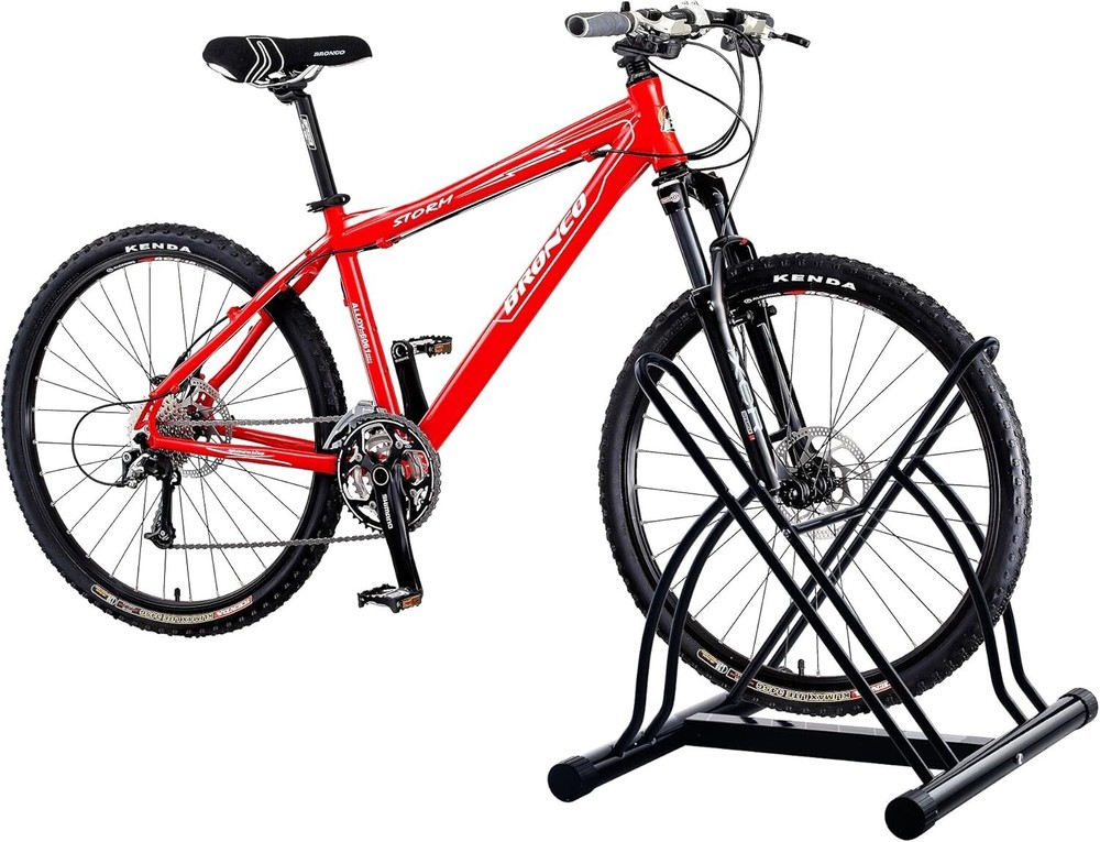 Soporte de suelo para dos bicicletas