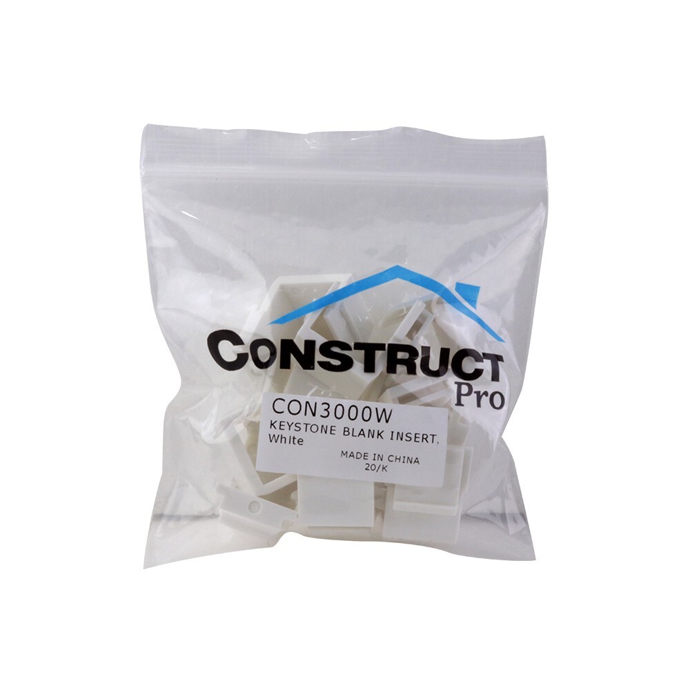 Construct Pro Blank Keystone Snap-in (10 Pack, White)